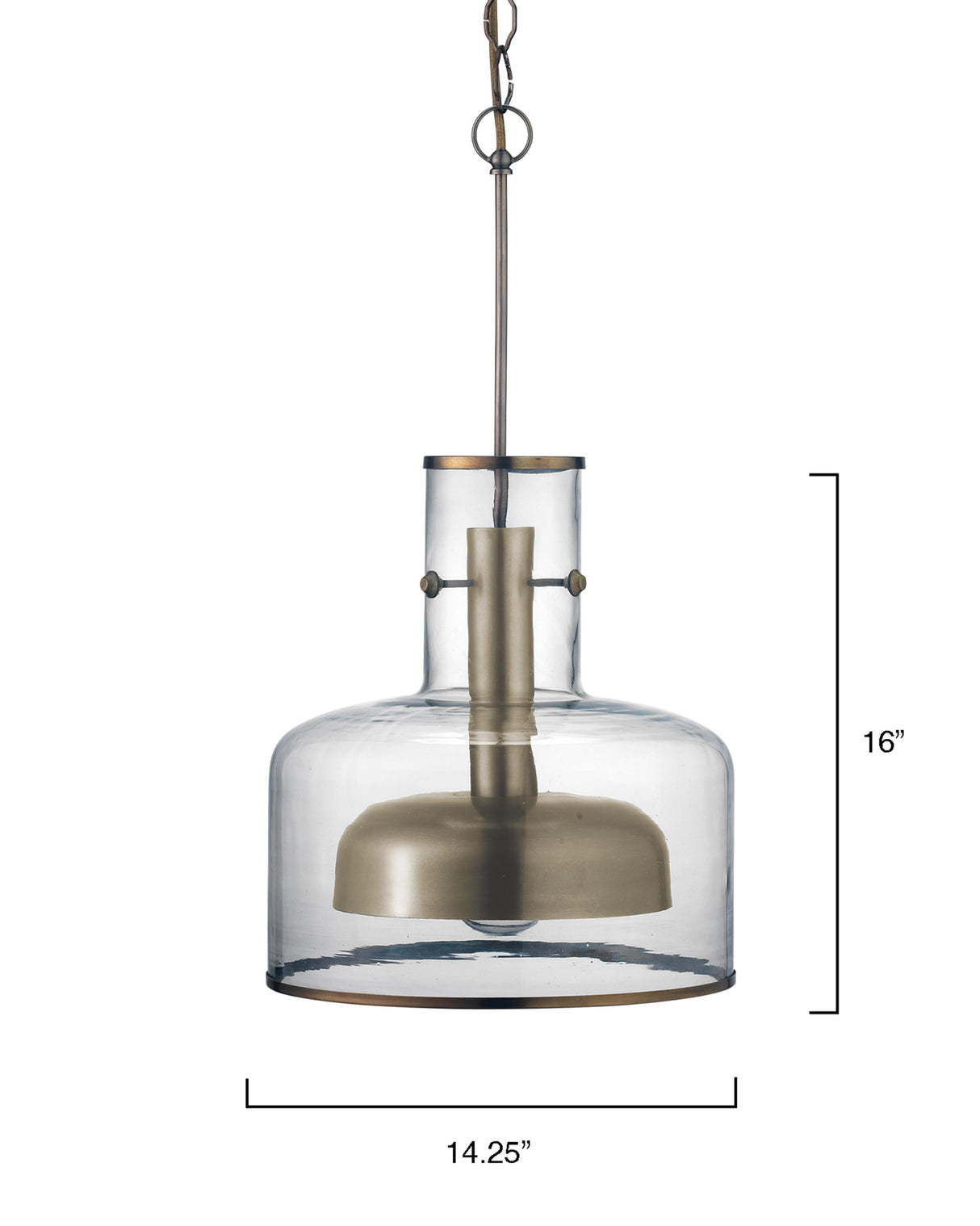 Jamie Young Clyde Glass 1-Light Metal and Glass Pendant