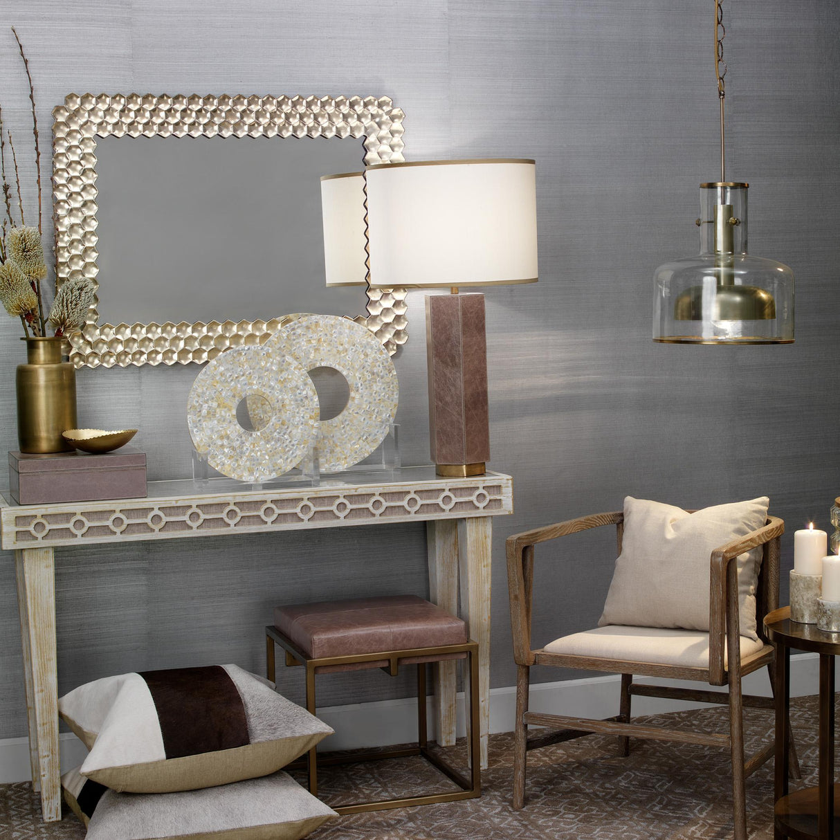 Jamie Young Clyde Glass 1-Light Metal and Glass Pendant