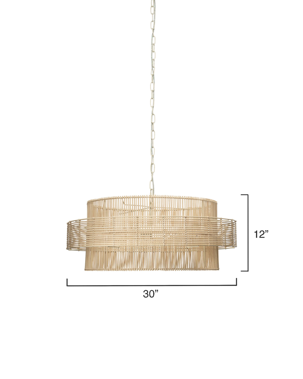 Jamie Young Concentric Rattan 2-Light Pendant