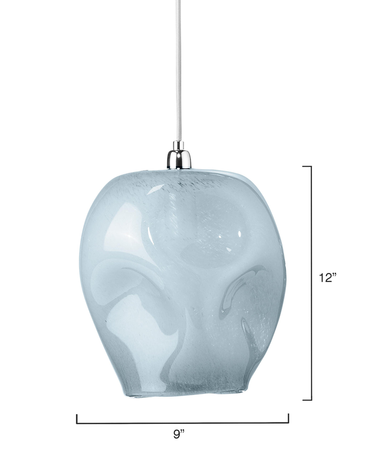 Jamie Young Dimpled Glass 1-Light Pendant, Blue