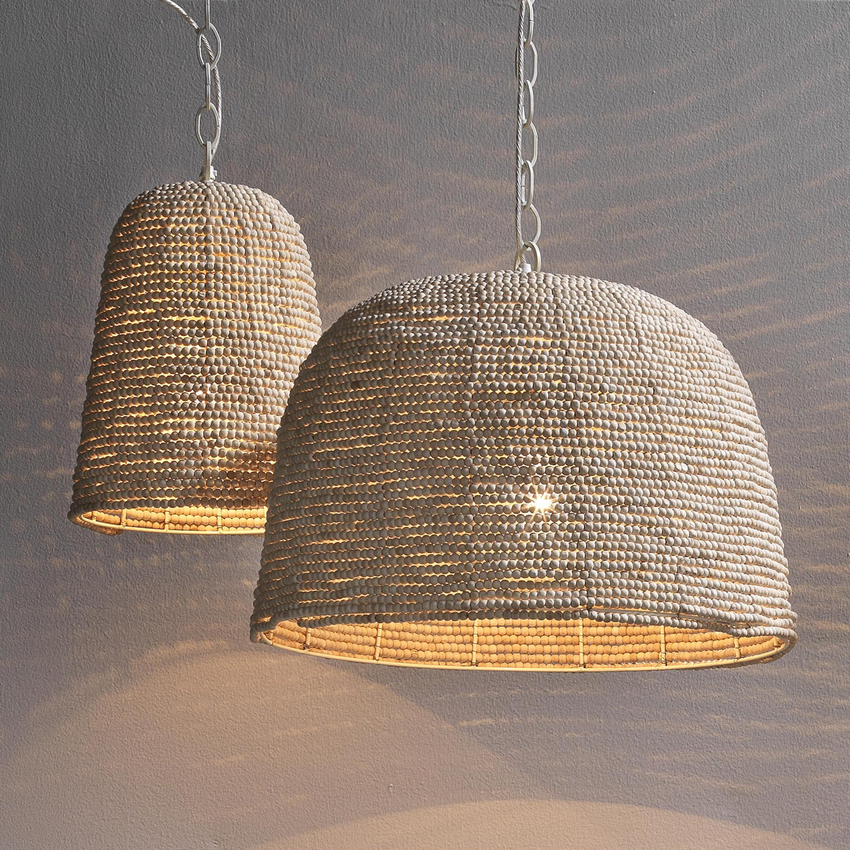 Jamie Young High Tide Wood Beaded 1-Light Pendant