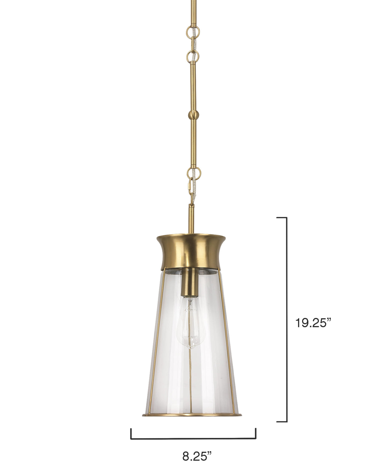 Jamie Young Nara 1-Light Pendant, Antique Brass