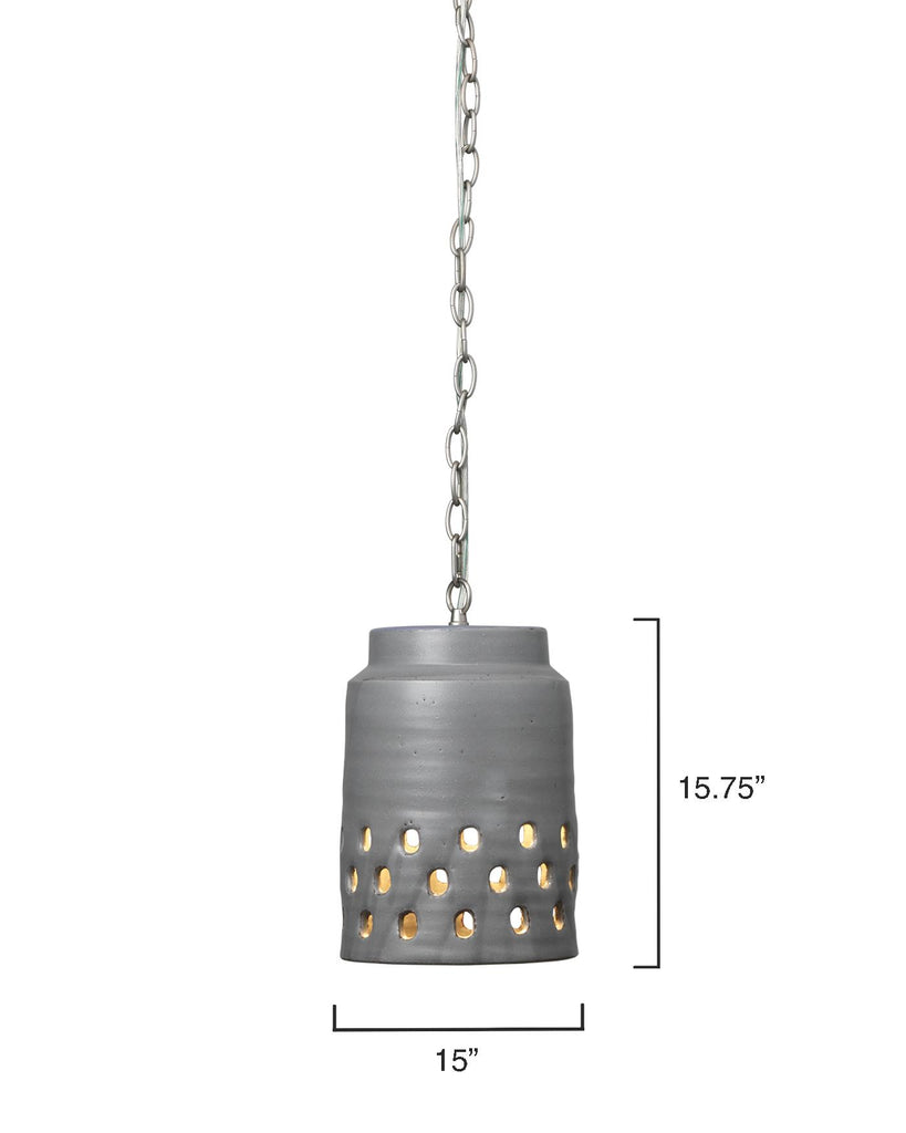 Jamie Young Tapered Perforated Grey Pendants