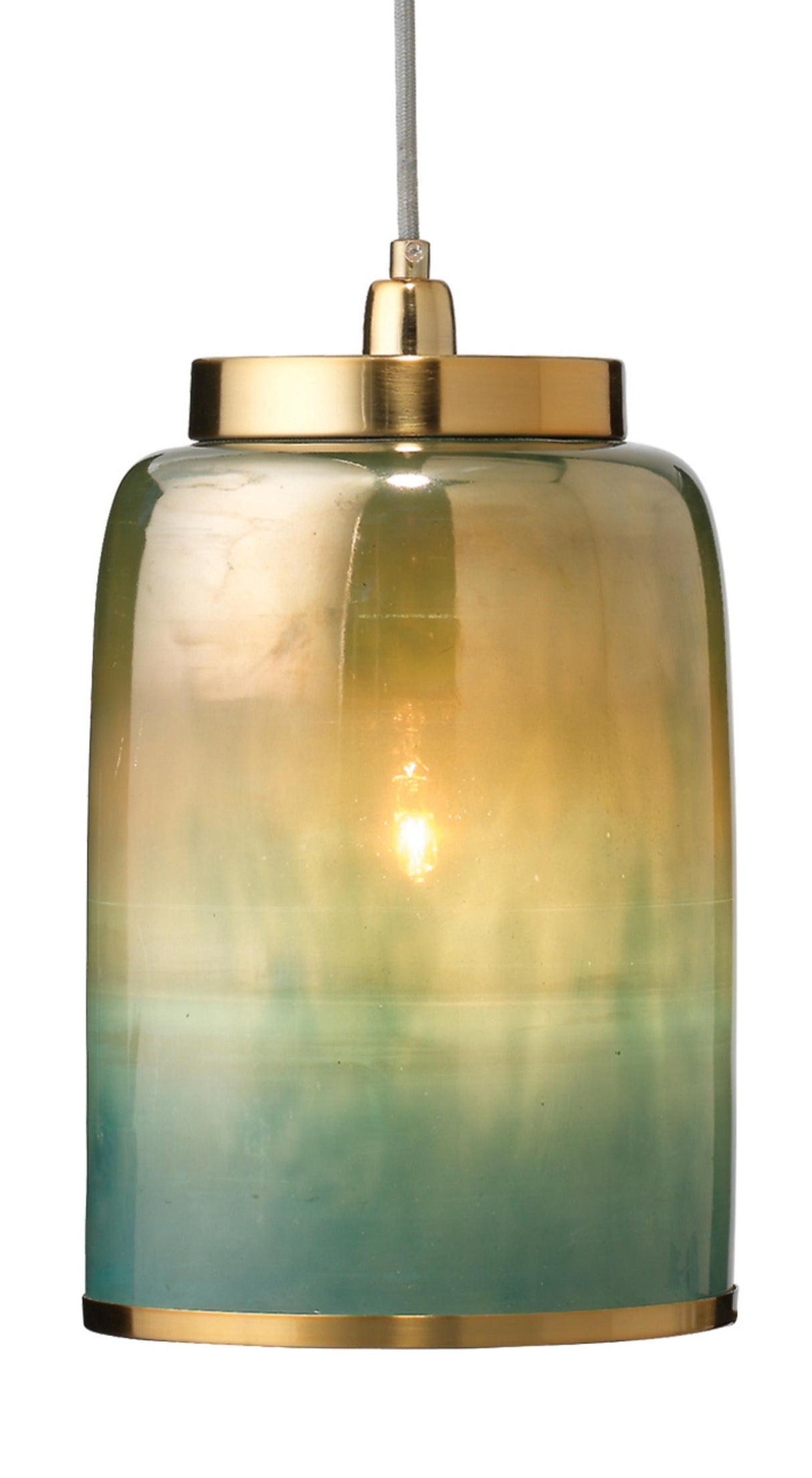 Jamie Young Vapor Metallic Glass 1-Light Pendant, Aqua