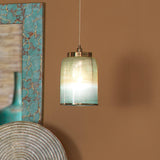 Jamie Young Vapor Metallic Glass 1-Light Pendant, Aqua