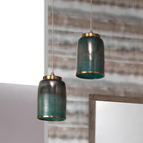 Jamie Young Vapor Metallic Glass 1-Light Pendant, Aqua