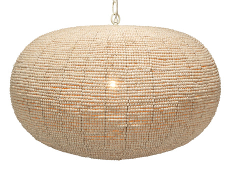Jamie Young Whirlpool Beaded Wood 3-Light Pendant