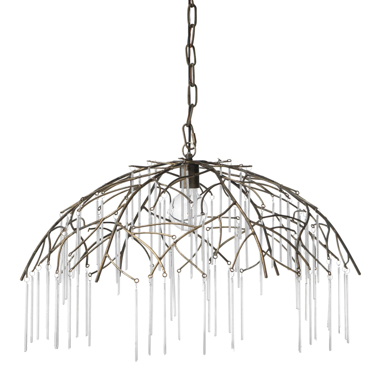 Jamie Young Vine Glass and Iron 1-Light Pendant