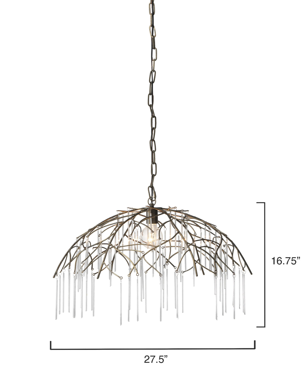 Jamie Young Vine Glass and Iron 1-Light Pendant