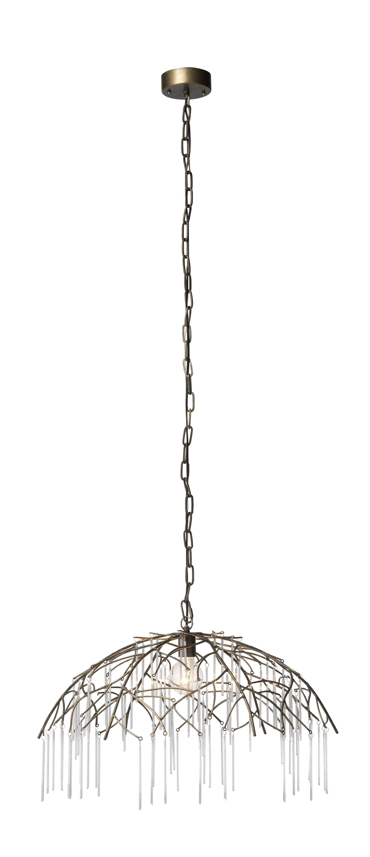 Jamie Young Vine Glass and Iron 1-Light Pendant