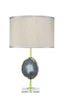 Jamie Young Agate Slice Table Lamp with Linen Shade