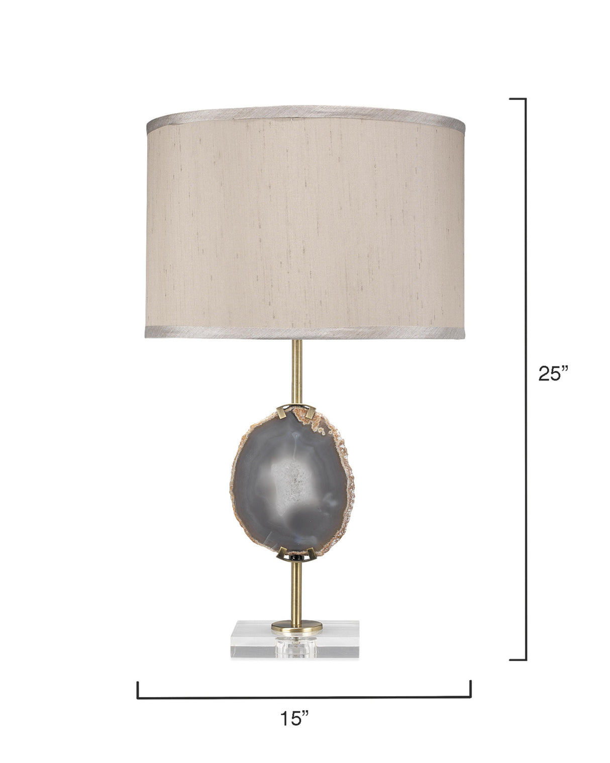 Jamie Young Agate Slice Table Lamp with Linen Shade