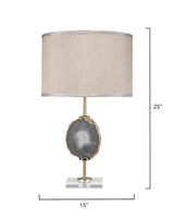 Jamie Young Agate Slice Table Lamp with Linen Shade
