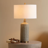 Jamie Young Annex Cement Table Lamp with Linen Shade