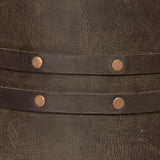 Jamie Young Barrell Leather Table Lamp with Elephant Hemp Shade