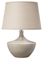 Jamie Young Basketweave Ceramic Table Lamp with Linen Shade