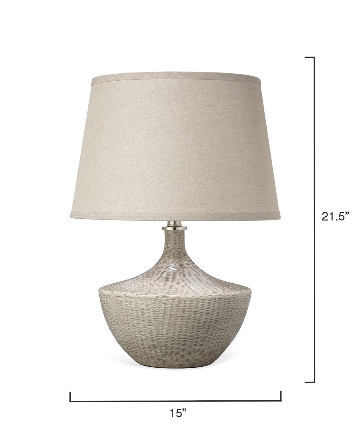 Jamie Young Basketweave Ceramic Table Lamp with Linen Shade