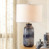 Jamie Young Batik Ceramic Table Lamp with Linen Shade