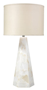 Jamie Young Borealix Alabaster Hexagon Table Lamp with Linen Shade