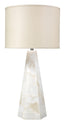 Jamie Young Borealix Alabaster Hexagon Table Lamp with Linen Shade