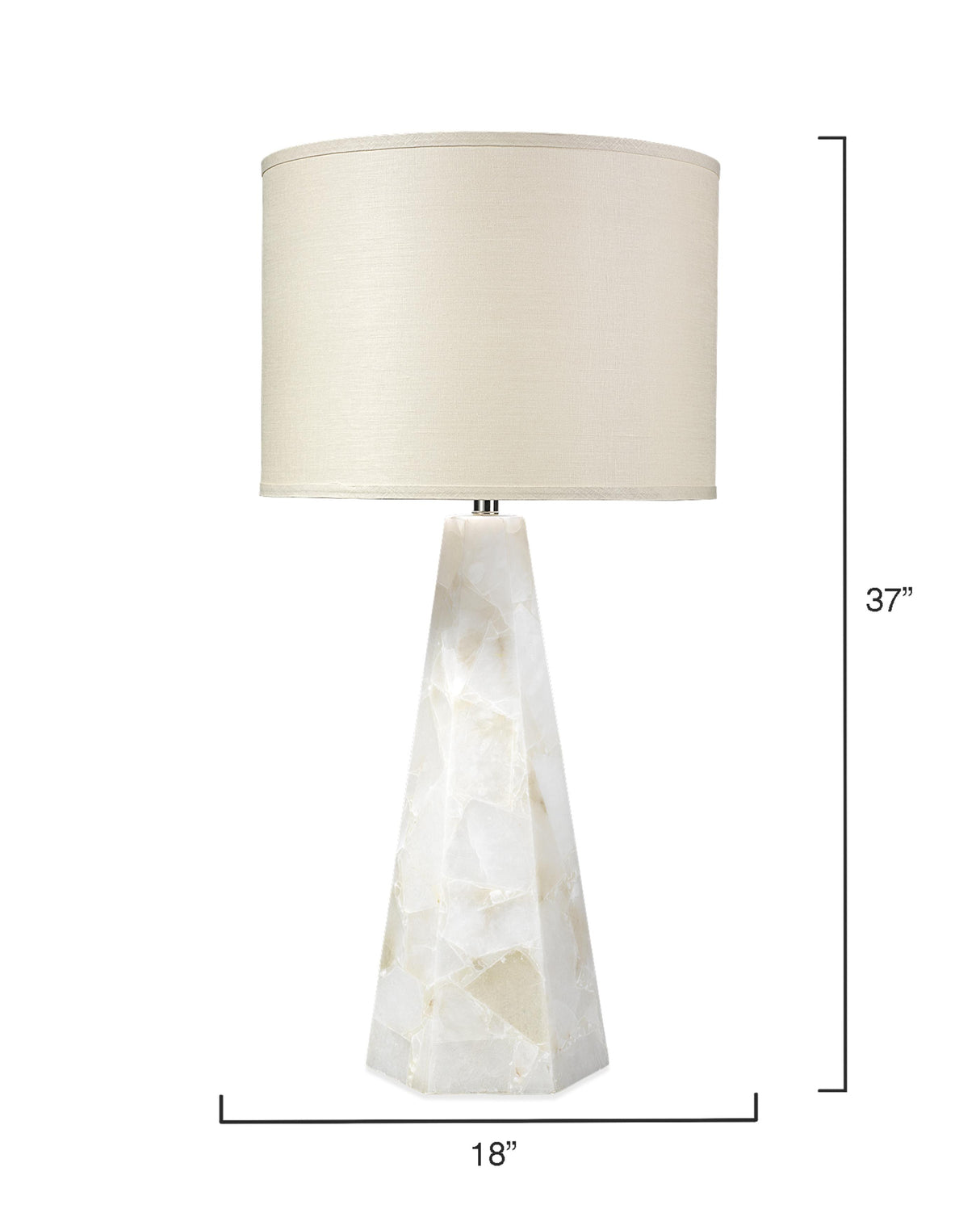 Jamie Young Borealix Alabaster Hexagon Table Lamp with Linen Shade