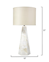 Jamie Young Borealix Alabaster Hexagon Table Lamp with Linen Shade