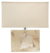 Jamie Young Borealis Alabaster Table Lamp with Linen Shade