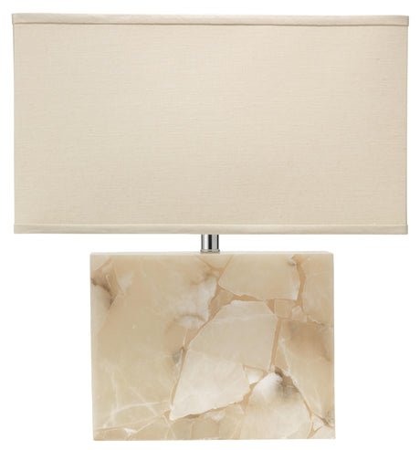 Jamie Young Borealis Alabaster Table Lamp with Linen Shade