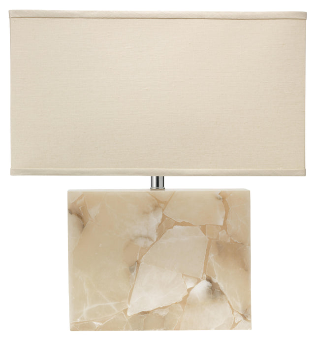 Jamie Young Borealis Alabaster Table Lamp with Linen Shade