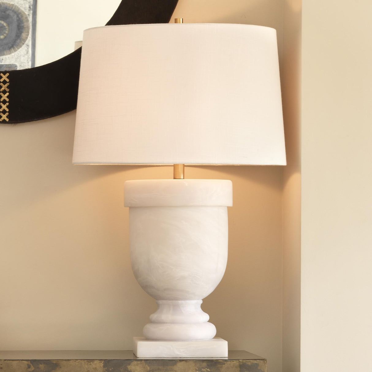 Jamie Young Carnegie Resin Table Lamp with Linen Shade