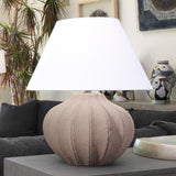 Jamie Young Clamshell Ceramic Table Lamp with Linen Shade