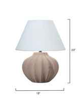 Jamie Young Clamshell Ceramic Table Lamp with Linen Shade