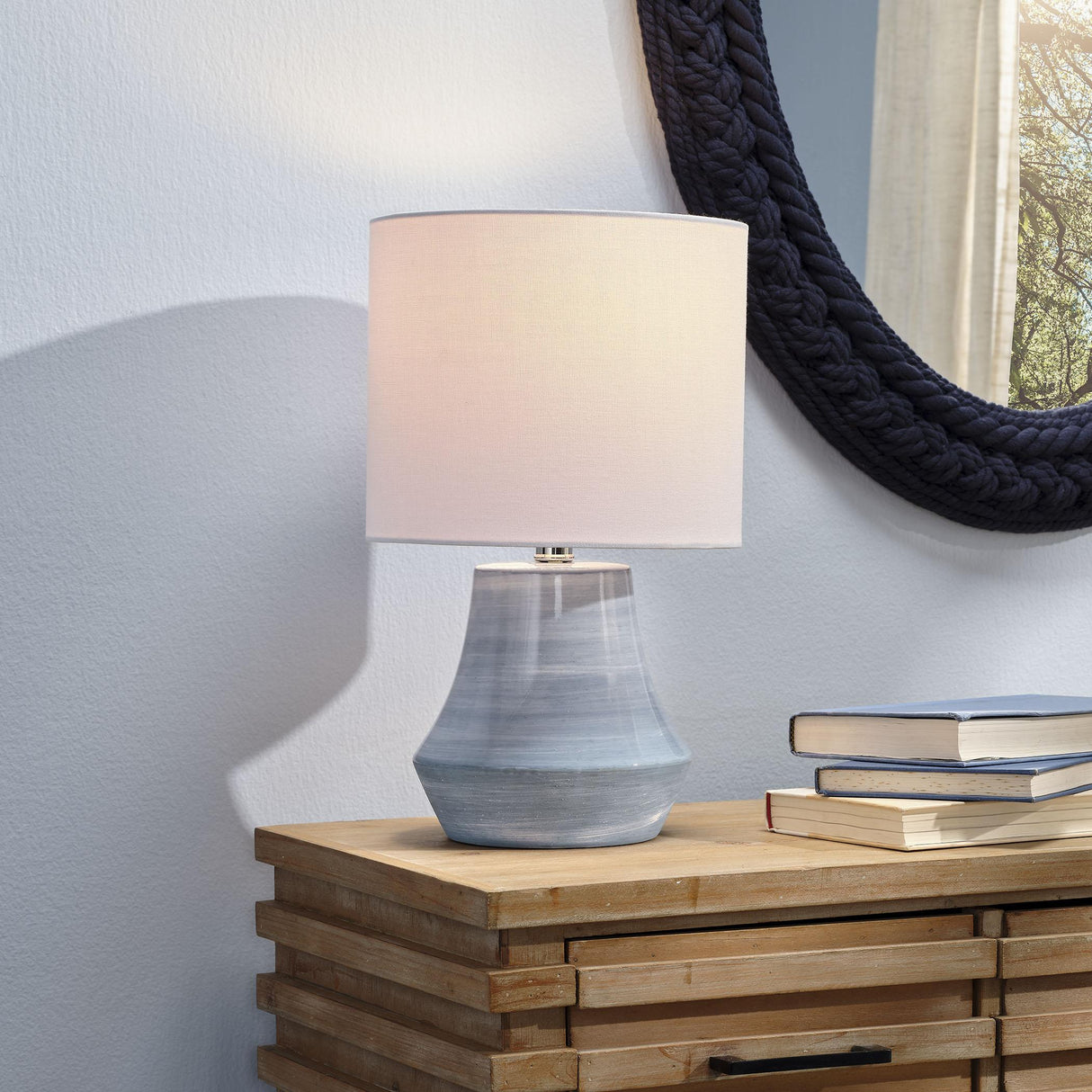 Jamie Young Cottage Ceramic Table Lamp, Blue
