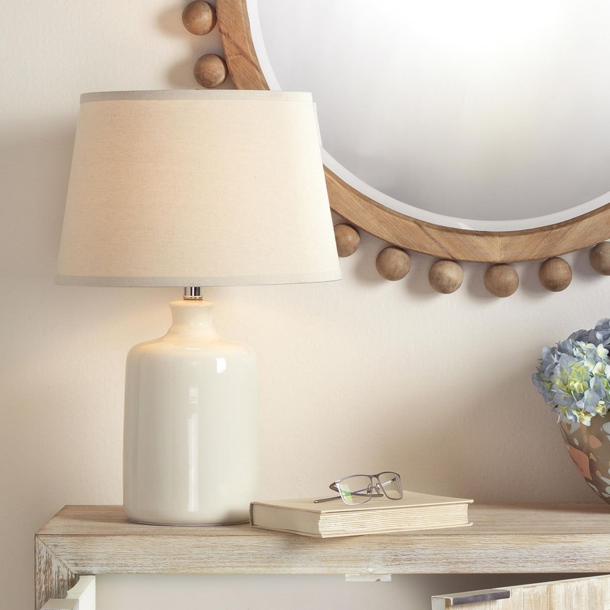 Jamie Young Milk Jug Glass Table Lamp, Cream