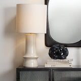 Jamie Young Crest Ceramic Table Lamp with Linen Shade