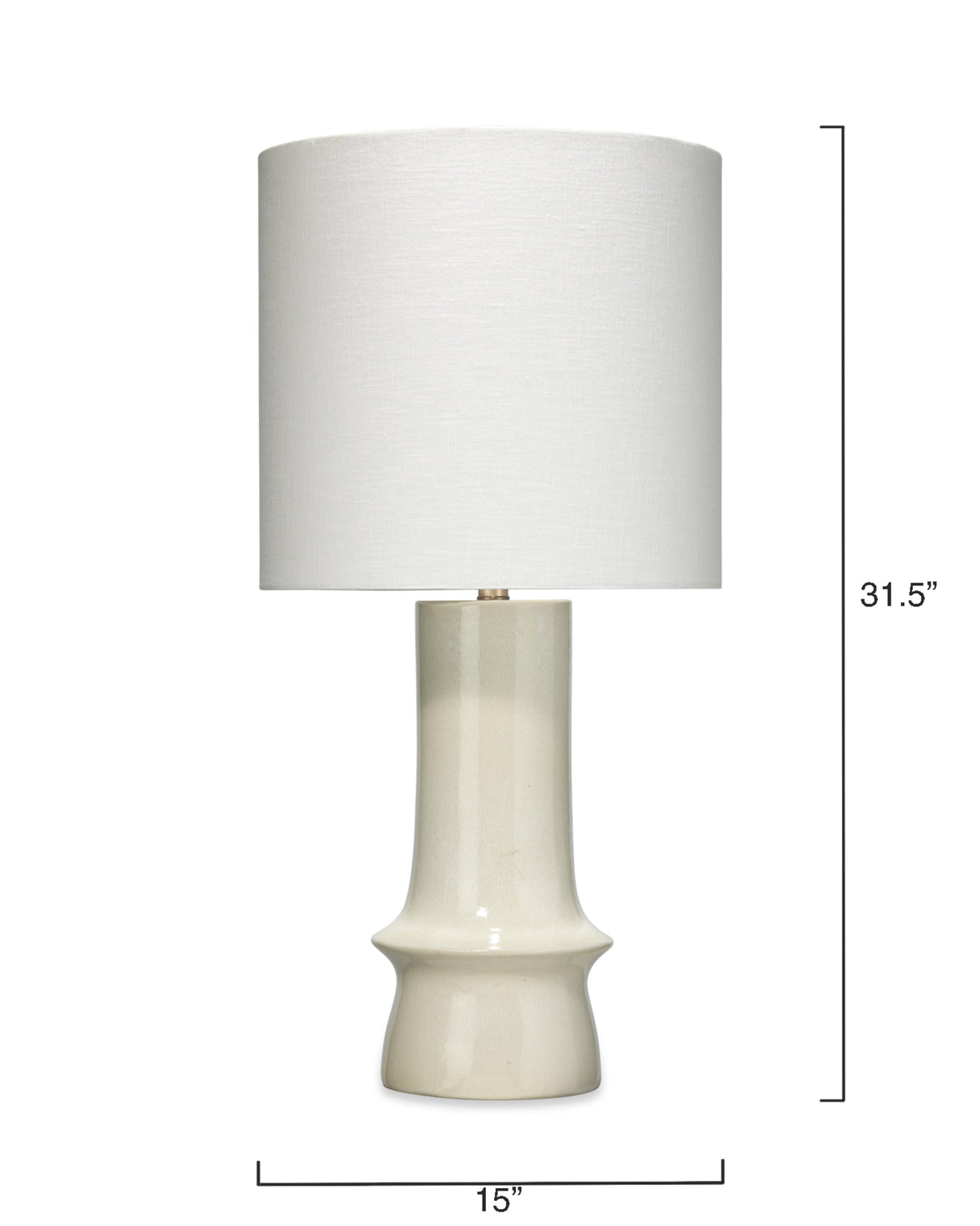 Jamie Young Crest Ceramic Table Lamp with Linen Shade