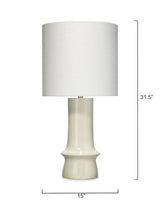 Jamie Young Crest Ceramic Table Lamp with Linen Shade