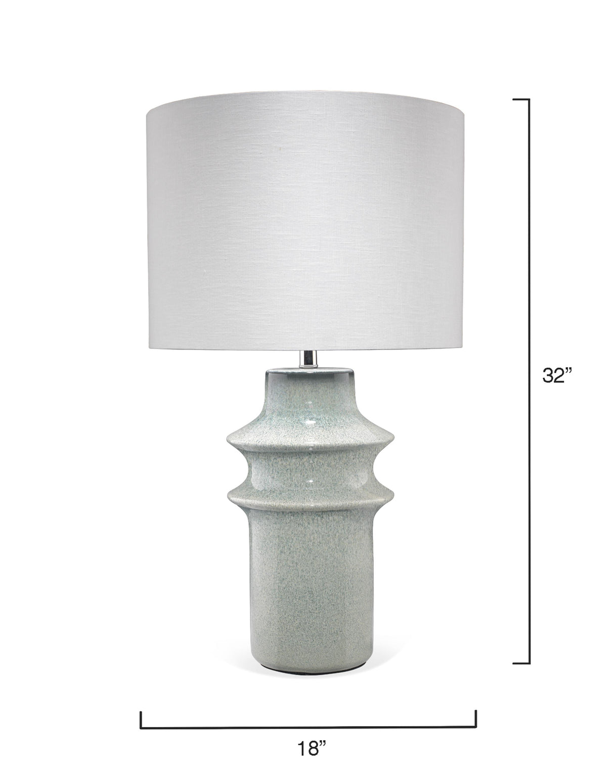 Jamie Young Cymbals Ceramic Table Lamp with Linen Shade