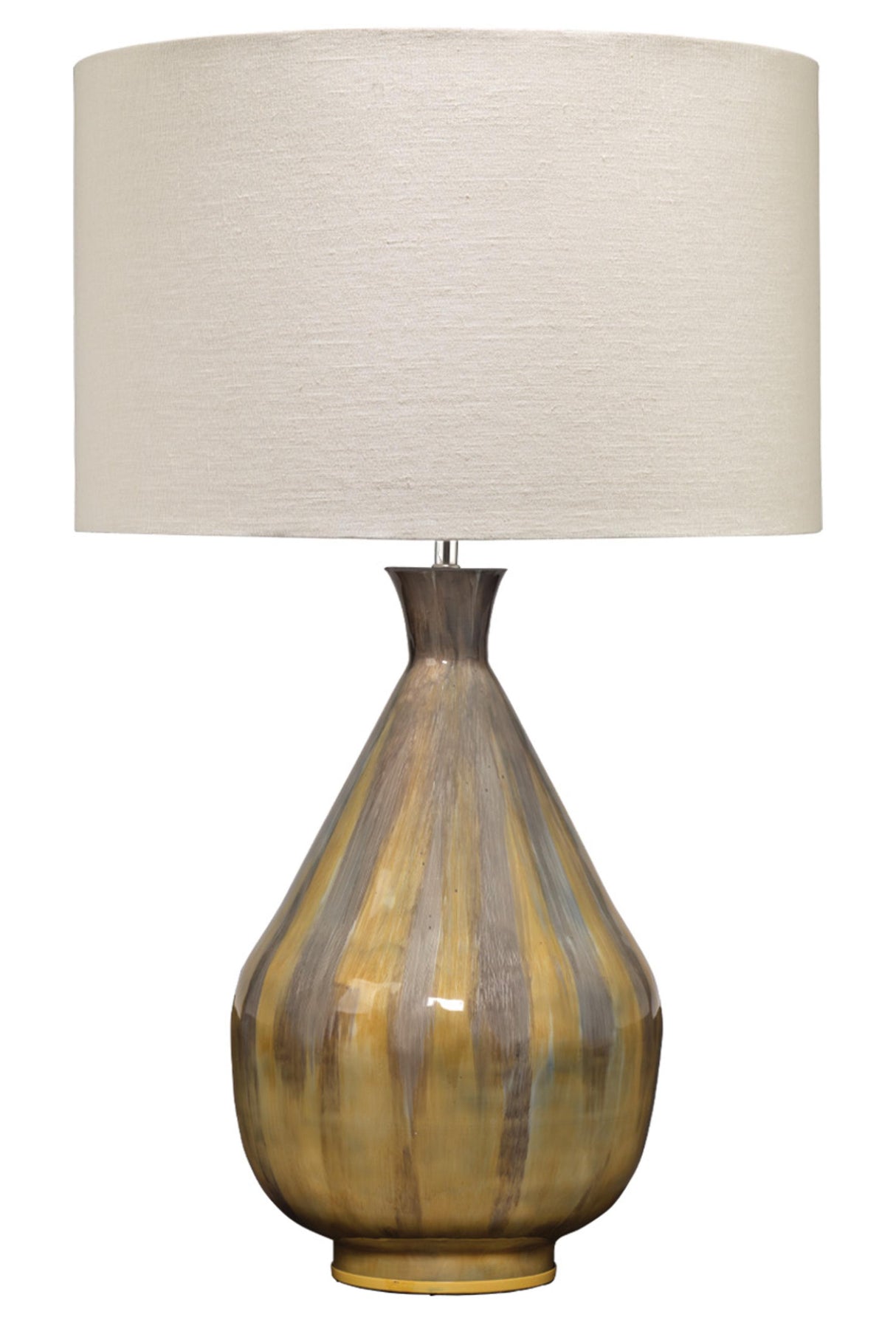 Jamie Young Daybreak Iron Table Lamp with Linen Shade, Grey Enameled