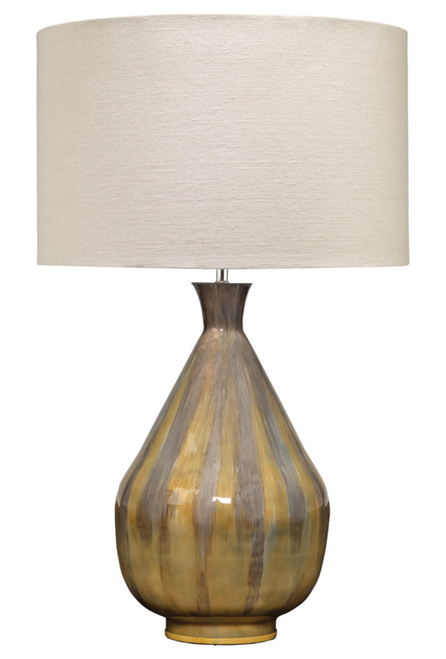 Jamie Young Daybreak Iron Table Lamp with Linen Shade, Grey Enameled