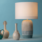 Jamie Young Flagstaff Ceramic Table Lamp with Linen Shade