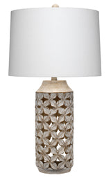 Jamie Young Flora Resin Table Lamp, White Wash