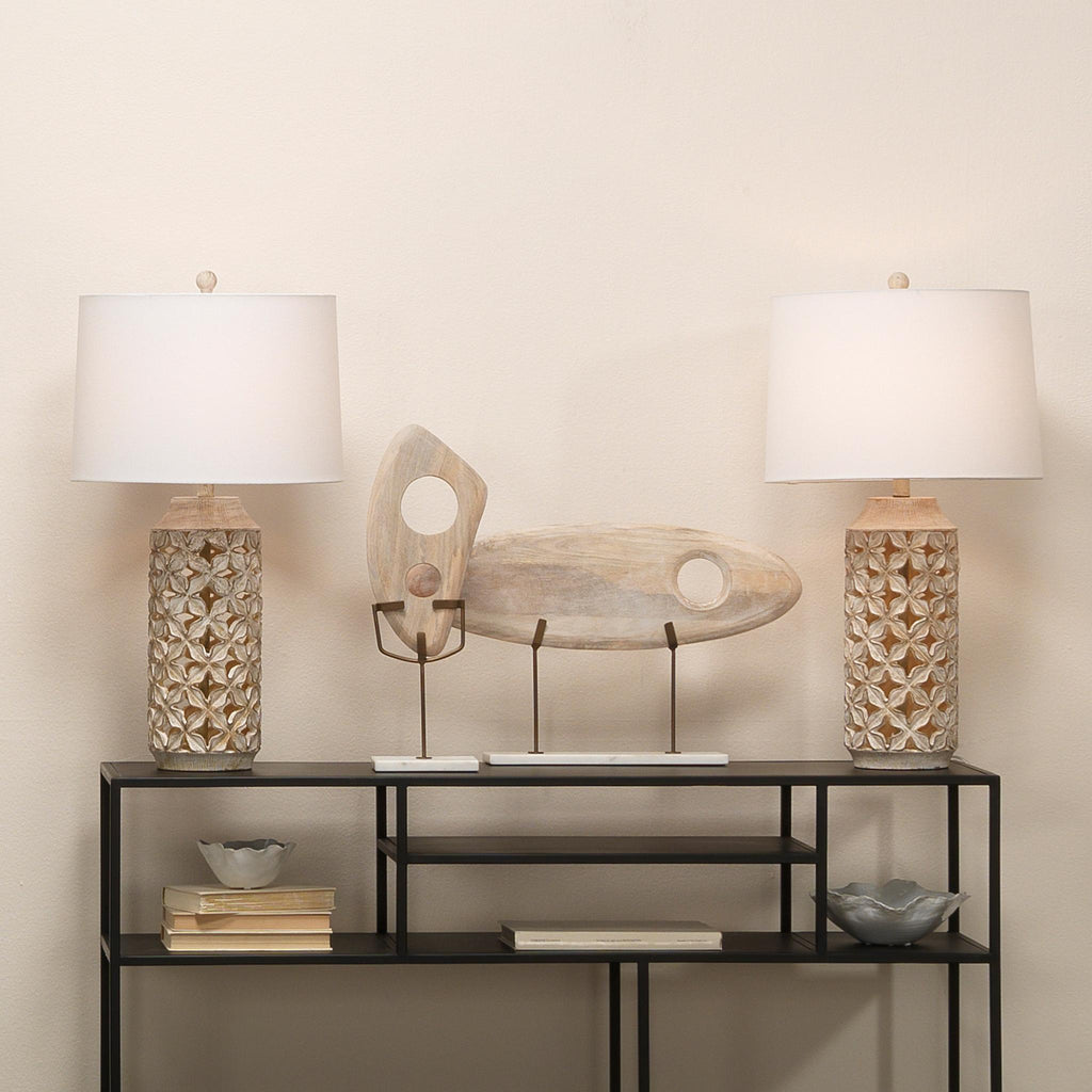 Jamie Young Flora White Wash Table Lamps