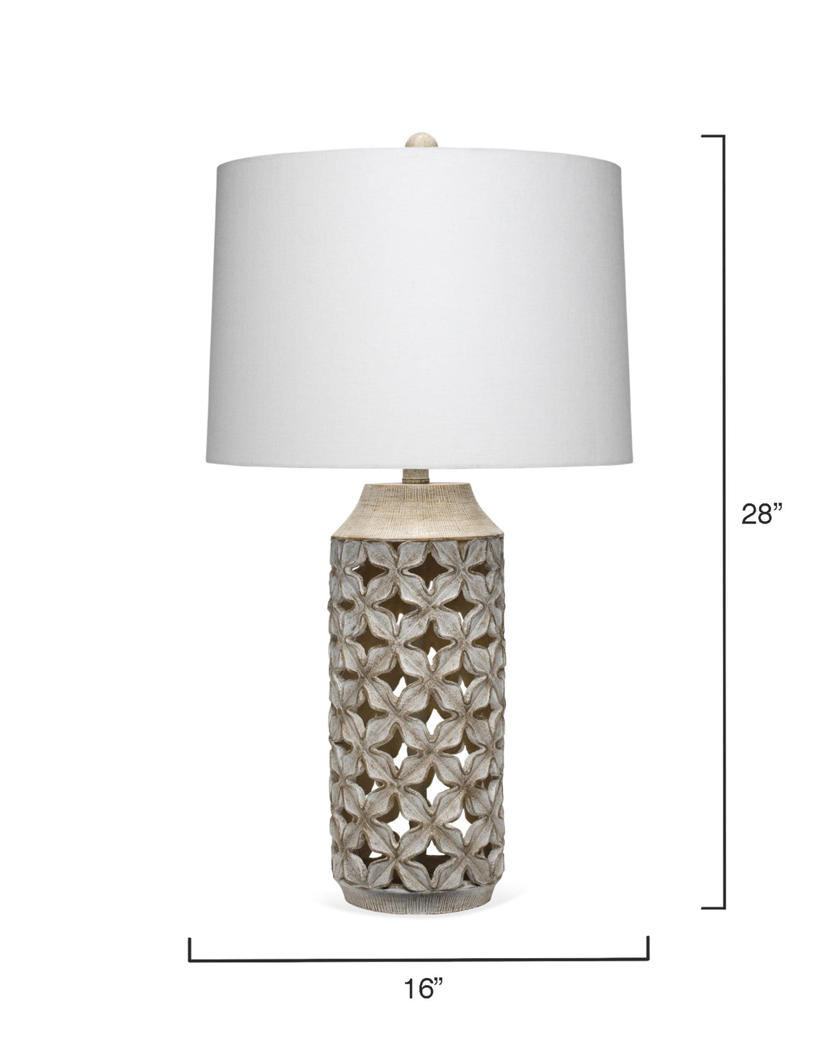 Jamie Young Flora Resin Table Lamp, White Wash