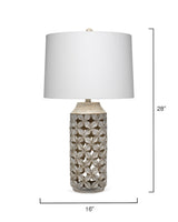 Jamie Young Flora Resin Table Lamp, White Wash