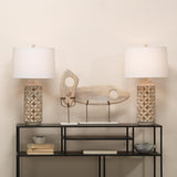 Jamie Young Flora Resin Table Lamp, White Wash