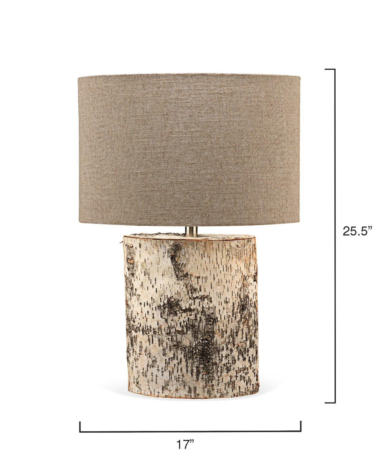 Jamie Young Forrester Birch Wood Table Lamp with Linen Shade