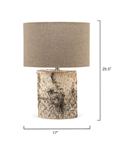 Jamie Young Forrester Birch Wood Table Lamp with Linen Shade