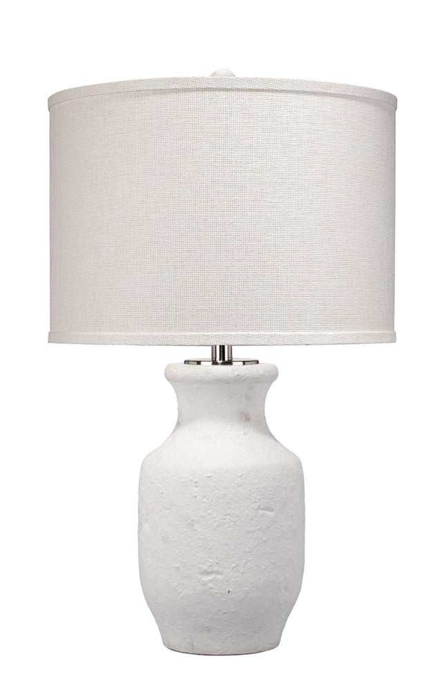 Jamie Young Gilbert Cement Table Lamp with Grasscloth Shade
