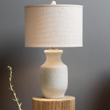 Jamie Young Gilbert Cement Table Lamp with Grasscloth Shade